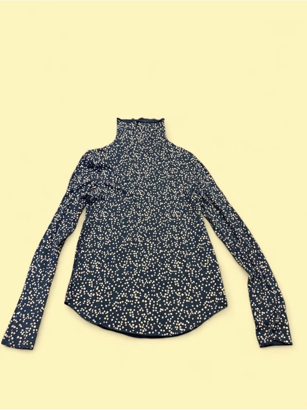 GAP Navy Long-Sleeve Turtleneck Top with White Dot Print